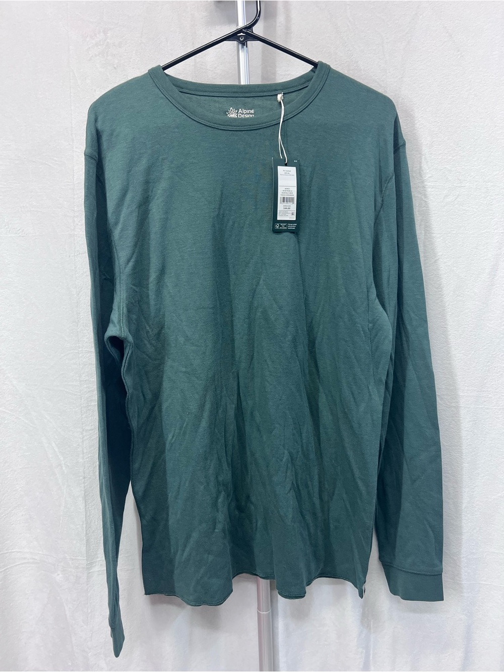 Alpine Design Men's Long Sleeve Crewneck Shirt - Faded evergreen large